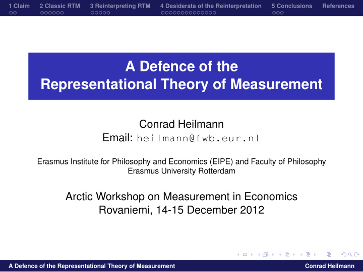 a defence of the representational theory of measurement