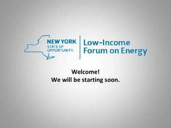Welcome!  We will be starting soon.  The Low-Income Forum on Energy Presents:  Heat Seek NYC  Nelle