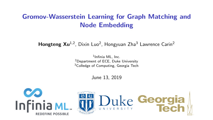 gromov wasserstein learning for graph matching and node