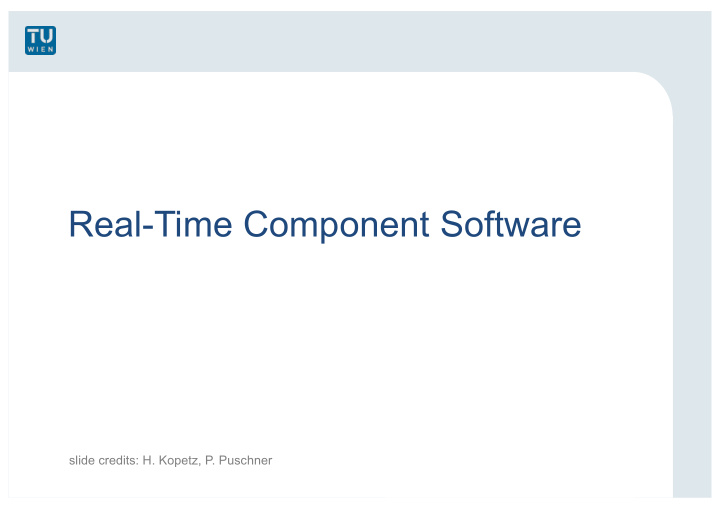 real time component software