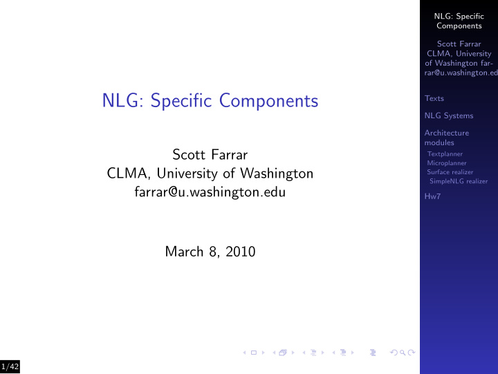 nlg specific components