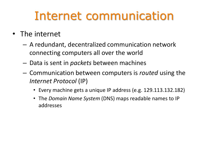 internet communication