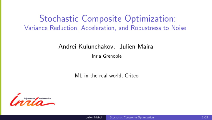 stochastic composite optimization
