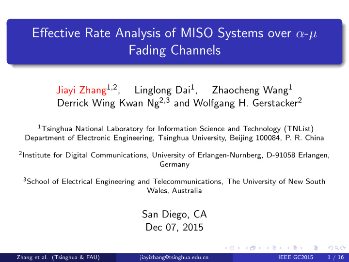 effective rate analysis of miso systems over fading