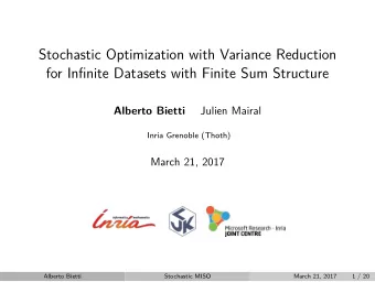 Stochastic Optimization with Variance Reduction  for Infinite Datasets with Finite Sum Structure