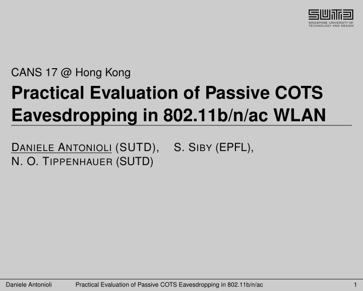 practical evaluation of passive cots eavesdropping in 802