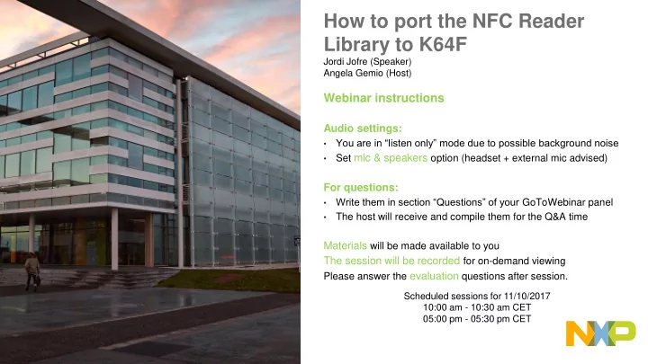 how to port the nfc reader library to k64f