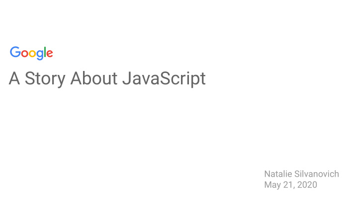 a story about javascript