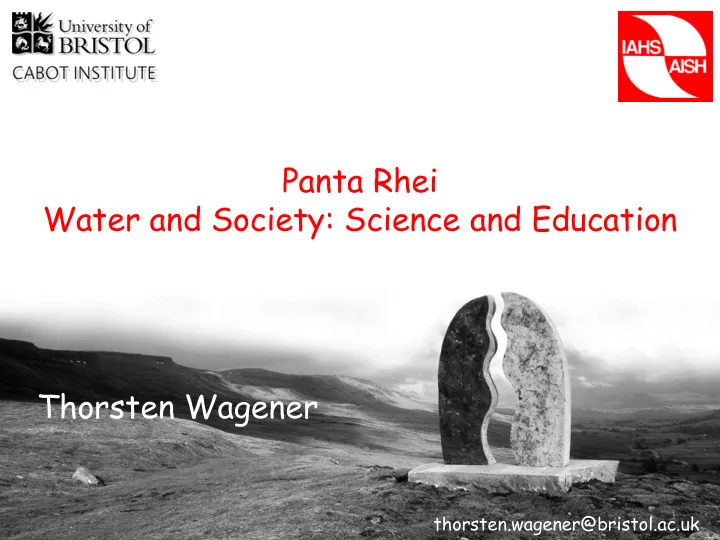 panta rhei water and society science and education