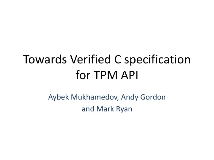 for tpm api