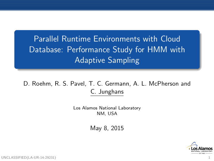 parallel runtime environments with cloud database