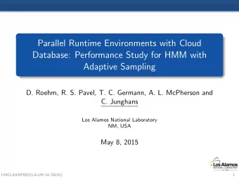 Parallel Runtime Environments with Cloud  Database: Performance Study for HMM with  Adaptive