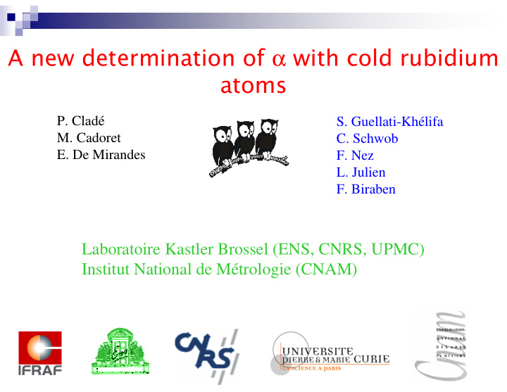 a new determination of with cold rubidium atoms