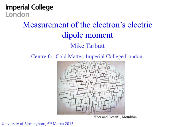 measurement of the electron s electric dipole moment