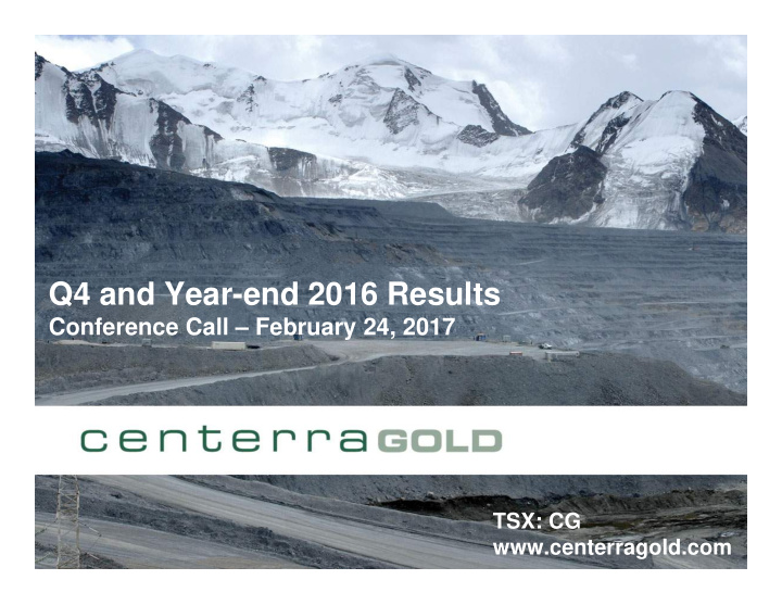 q4 and year end 2016 results