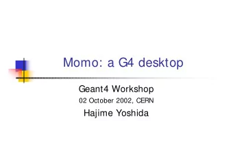Momo: a G4 desktop  Geant4 Workshop  02 October 2002, CERN  Hajime Yoshida  Momo user  doesnt