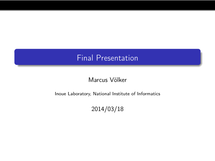 final presentation