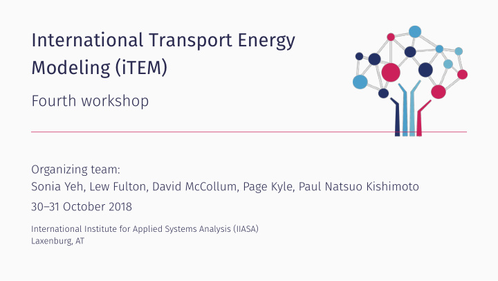 international transport energy modeling item