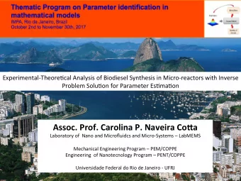 Assoc. Prof. Carolina P. Naveira Co2a  Laboratory of  Nano and Microfluidcs and Micro-Systems
