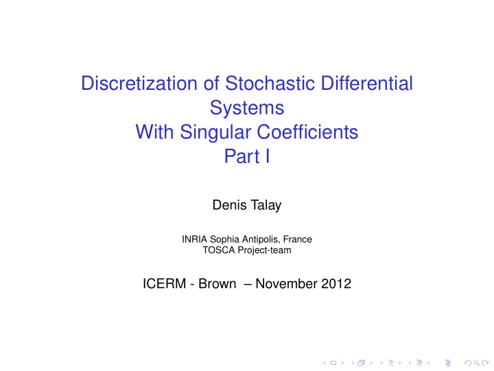 discretization of stochastic differential systems with