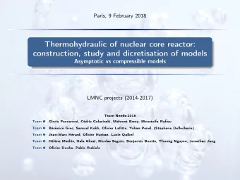 Thermohydraulic of nuclear core reactor:  construction, study and dicretisation of models