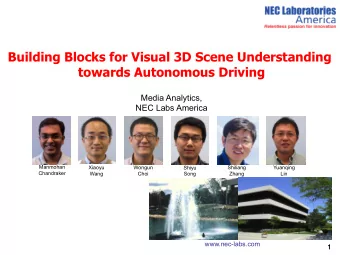 Building Blocks for Visual 3D Scene Understanding  towards Autonomous Driving  Media Analytics,