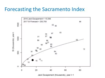 Forecasting the Sacramento Index  Sacramento  Index: historical  perspective  Klamath River  fall