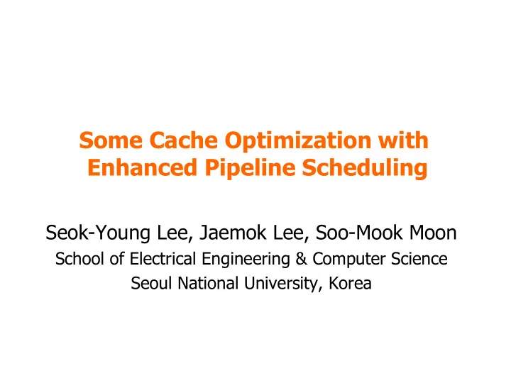 enhanced pipeline scheduling