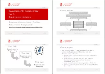 Requirements Engineering  Requirem ents Engineering  Unit 3:  Requirem ents Engineering process