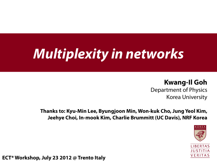 multiplexity in networks