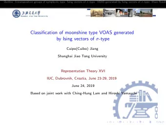 Classification of moonshine type VOAS generated by Ising vectors of  -type  Cuipo(Cuibo) Jiang