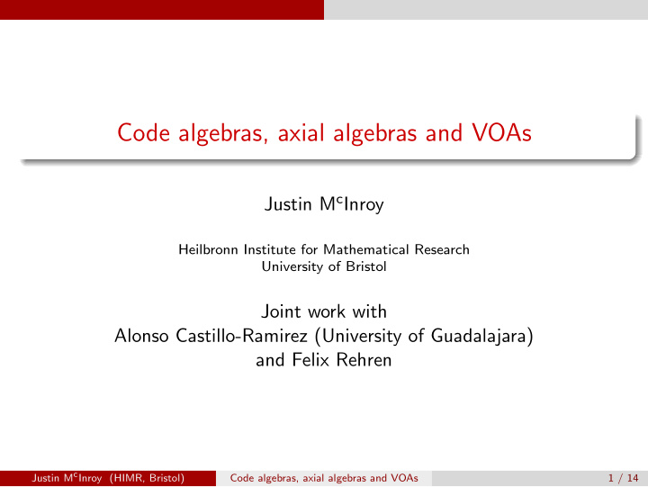 code algebras axial algebras and voas