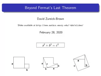 Beyond Fermats Last Theorem  David Zureick-Brown Slides available at