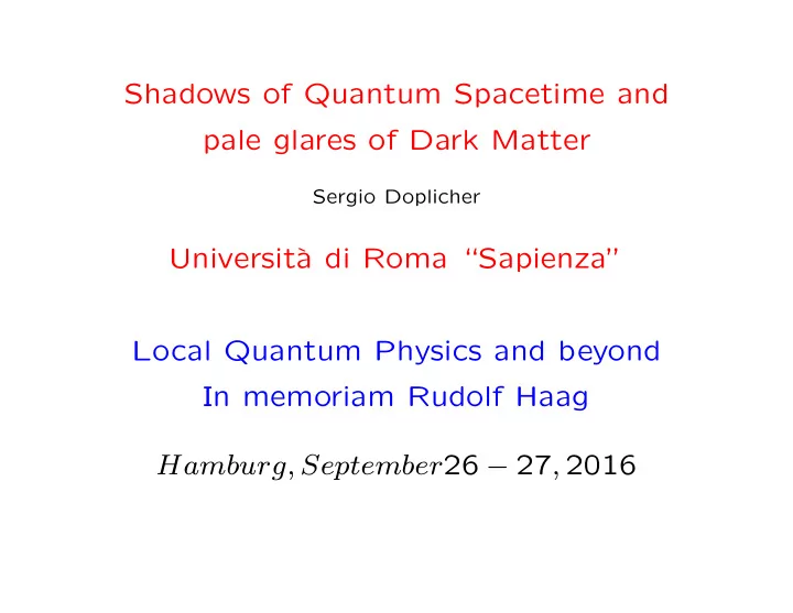 shadows of quantum spacetime and pale glares of dark