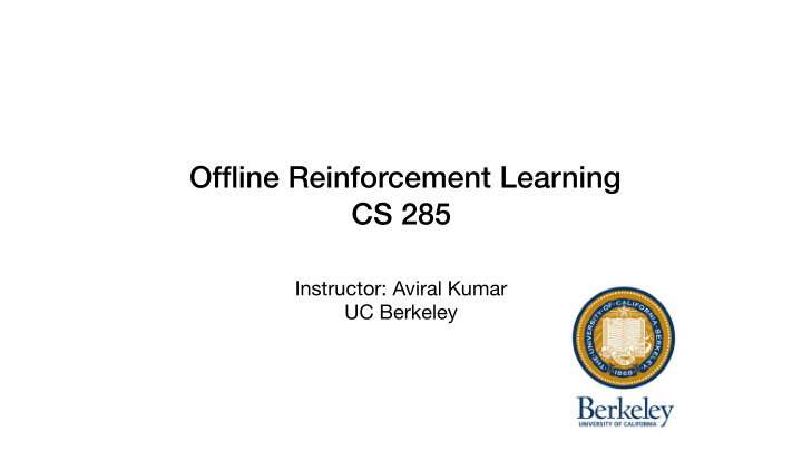 offline reinforcement learning cs 285