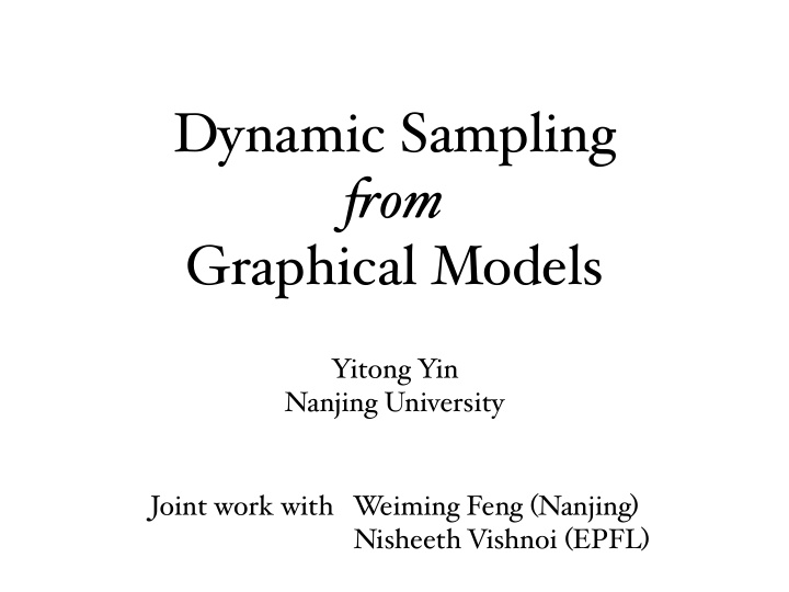 dynamic sampling fs om graphical models