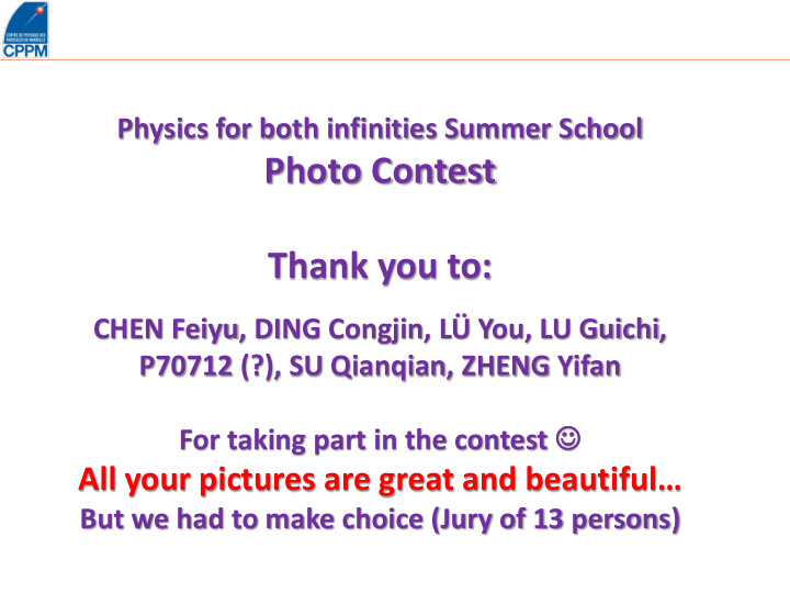 photo contest thank you to