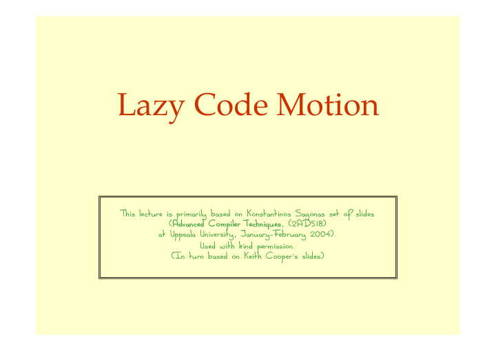 lazy code motion