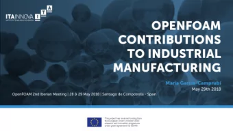Outline  ITAINNOVA at a glance:  01. OpenFOAM group  Contributions to Industrial Manufacturing: