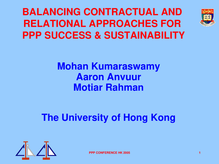 balancing contractual and relational approaches for ppp