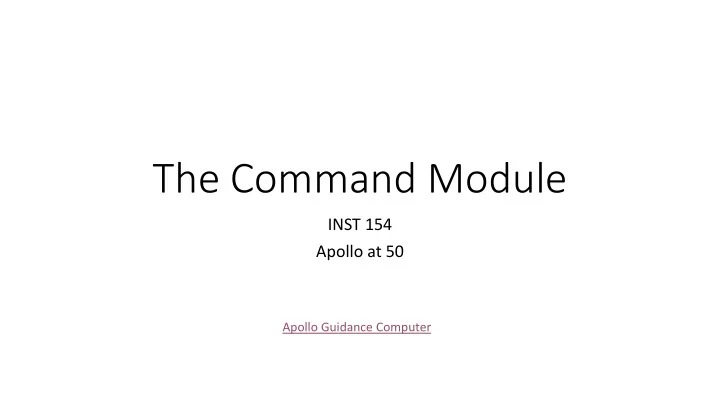 the command module