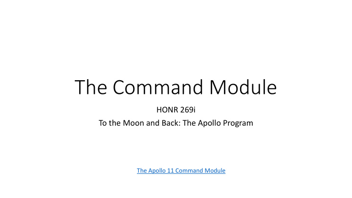 the command module