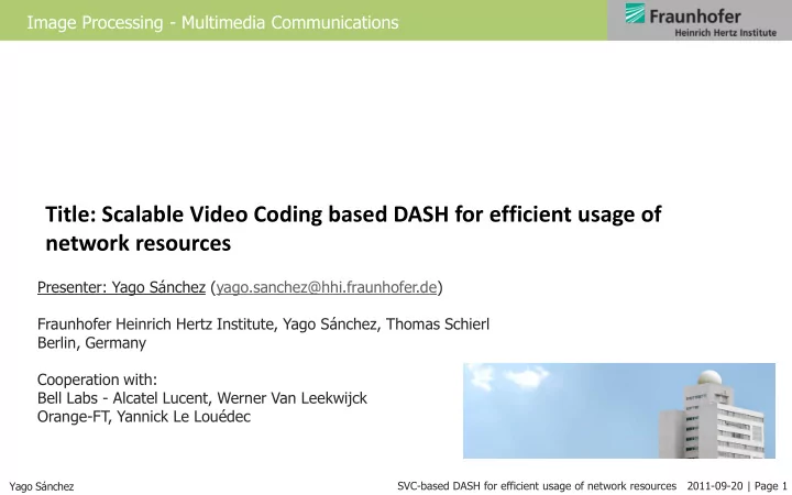 title scalable video coding based dash for efficient