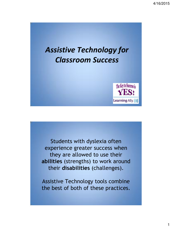 assistive technology for classroom success