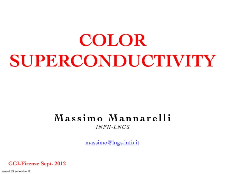color superconductivity