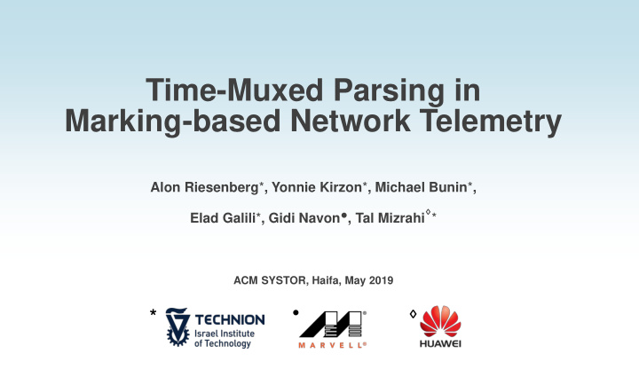 marking based network telemetry