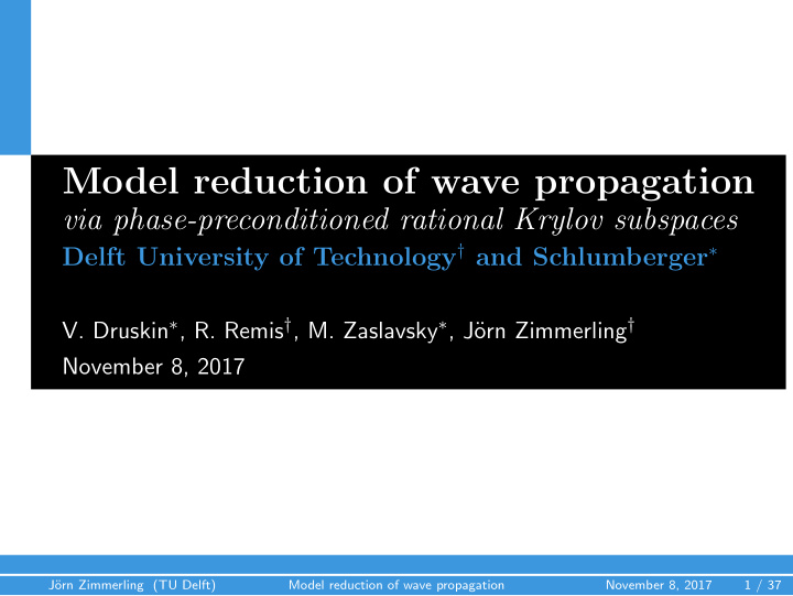 model reduction of wave propagation