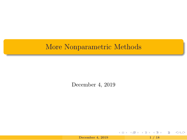 more nonparametric methods