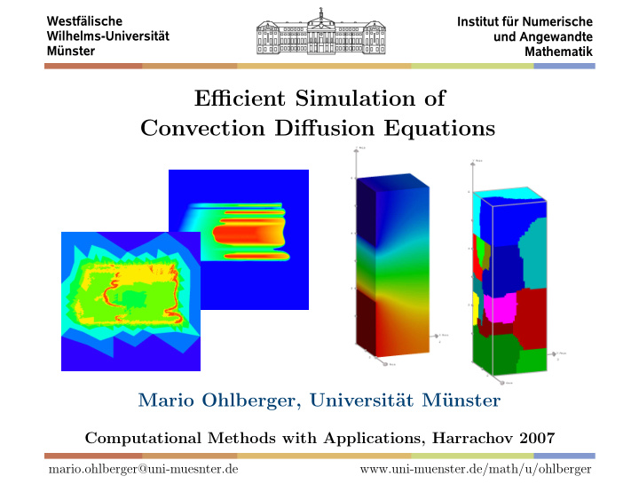 efficient simulation of convection diffusion equations