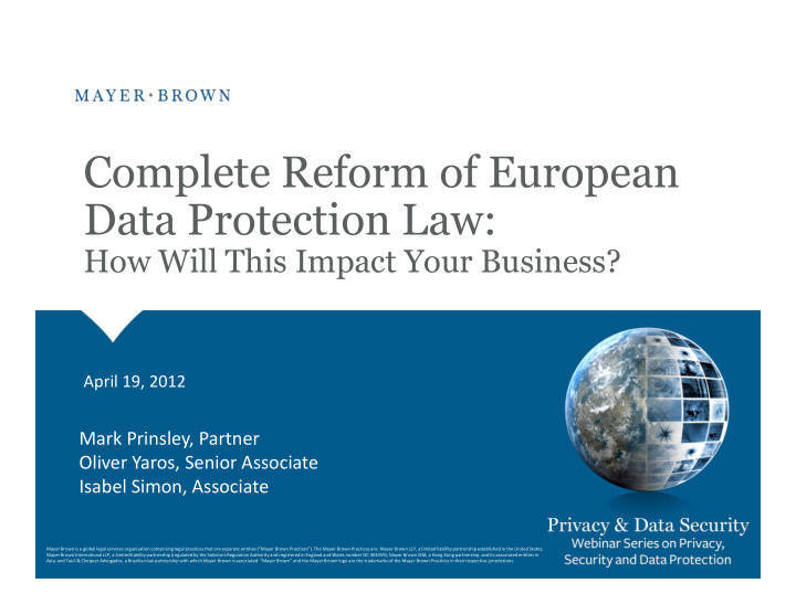 complete reform of european data protection law